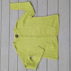 NY Collection Cable Knit Cardigan with Front Pockets
